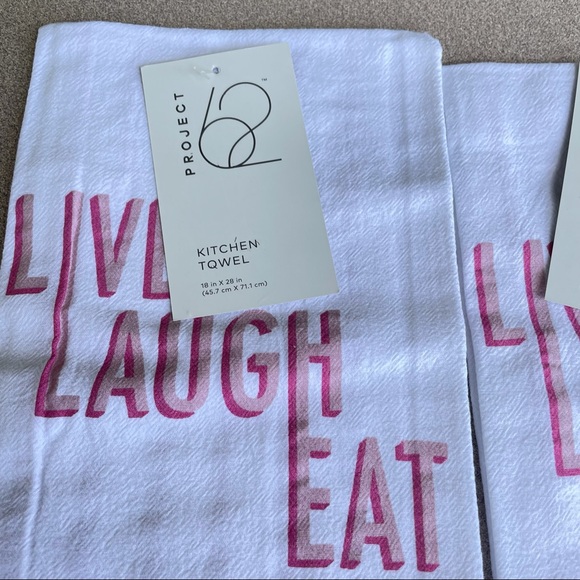 6 Project 62 Kitchen Hand Towel Lot Live Laugh Eat 100% Cotton - Picture 10 of 10